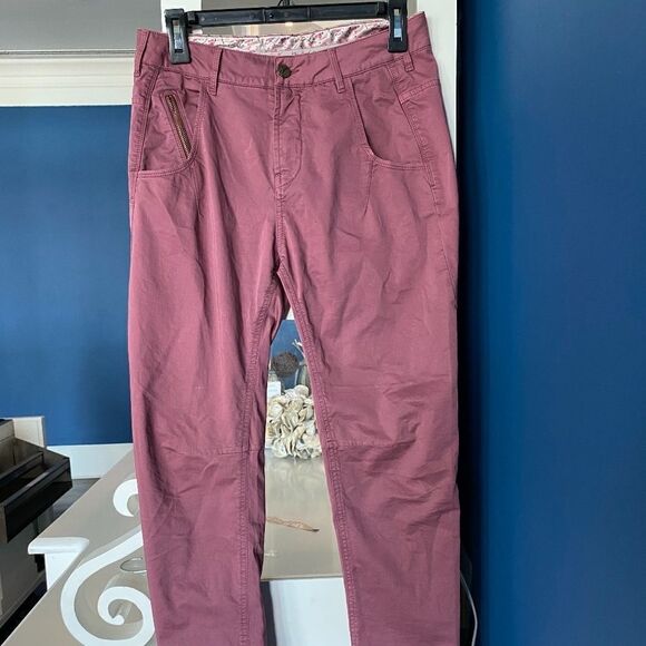Manila Grace Chino Denim Burgundy - Picture 1 of 15